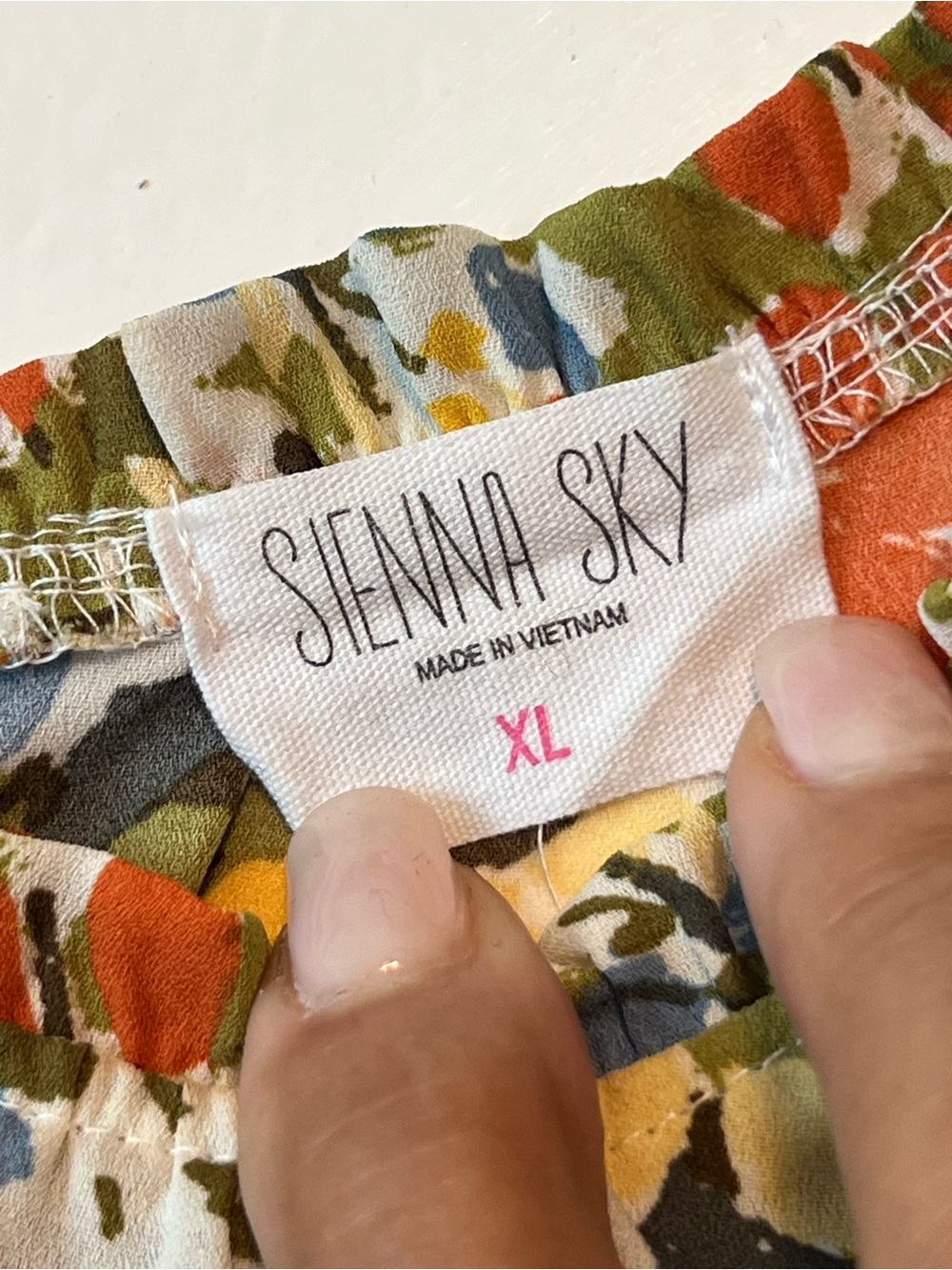 Sienna Sky Olive Multi Floral Smocked Peplum Top - Picture 7 of 10